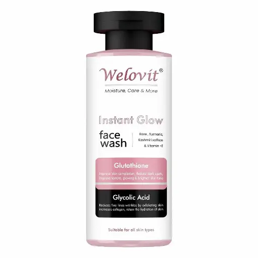[Kesar Beauty House] Welovit Instant Glow Face Wash , Glutathione & Glycolic Acid 100 ml+35ml Free